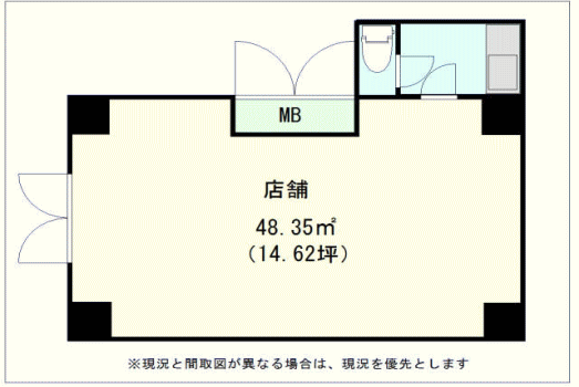 仙台市賃貸事務所・店舗の間取図