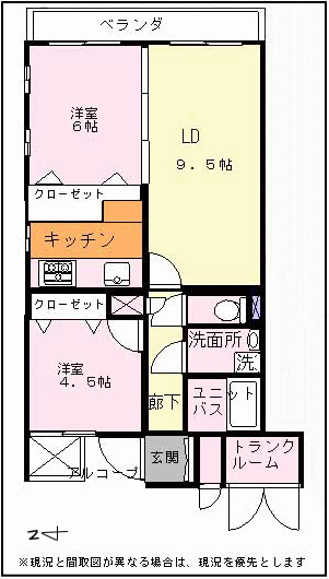 賃貸マンション 多賀城市大型犬ペット可の間取図